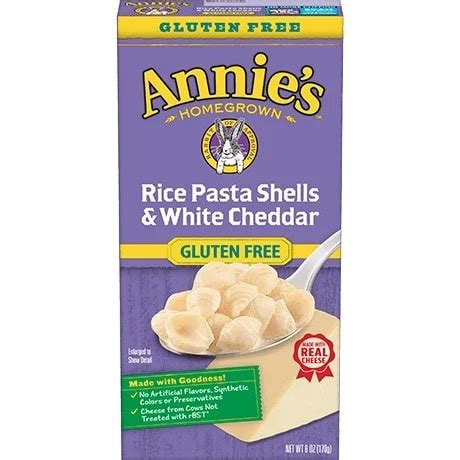 Annie S Homegrown Gluten Free Rice Pasta White Cheddar Mac Cheese