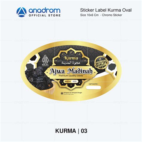 Jual Sticker Label Kurma Oval Sticker Kurma Sukari Khalas Ajwa