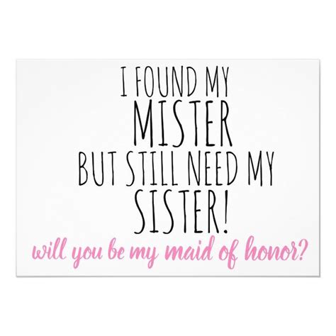 Will You Be My Maid Of Honor Wedding Proposal Invitation Zazzle