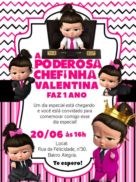 Convite aniversário poderosa chefinha Criar convites de aniversário