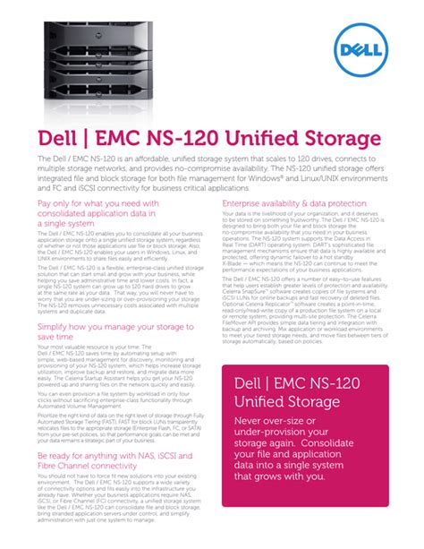 Dell Emc Ns 120 Unified Storage