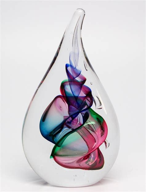 Adam Jablonski Signature Series Colorful Glass Tear Drop Sculpture