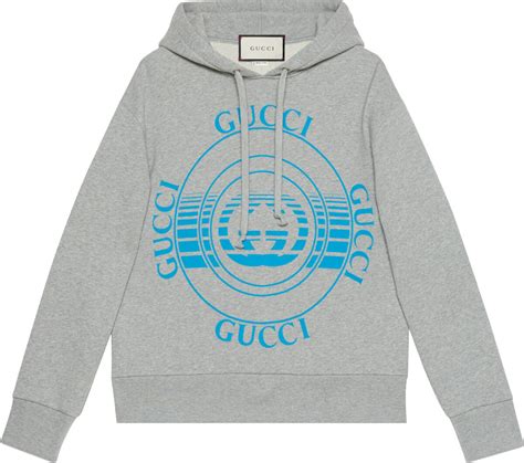 Gucci Grey 'Disk Logo' Hoodie | INC STYLE