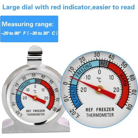 3 pack stor urtavla i rostfritt stål temperatur kylartermometer för