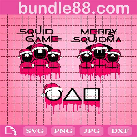 Christmas Squid Game Svg Bundle Svg Png Dxf Eps Cricut April