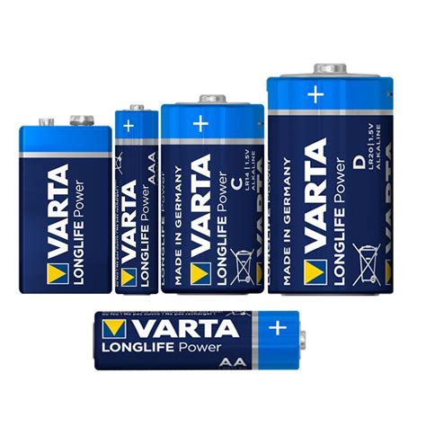 VARTA Longlife Power Alkaline Batterien Mignon Micro Baby Mono Lady 9V