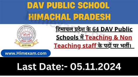 Dav School Himachal Pradesh Teaching And Non Teaching Staff Recruitment