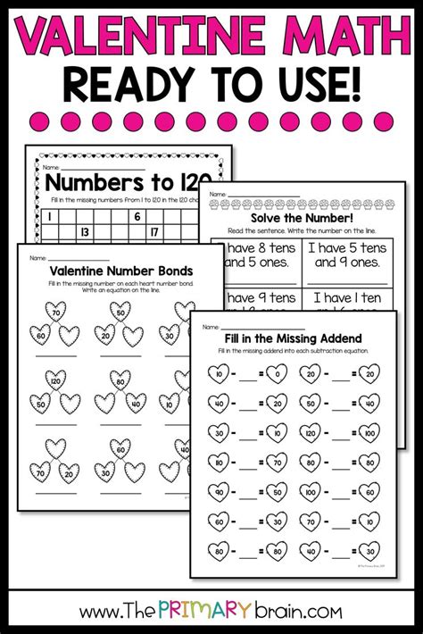 Valentines Day Math Worksheets Seasonal No Prep Valentine Activities