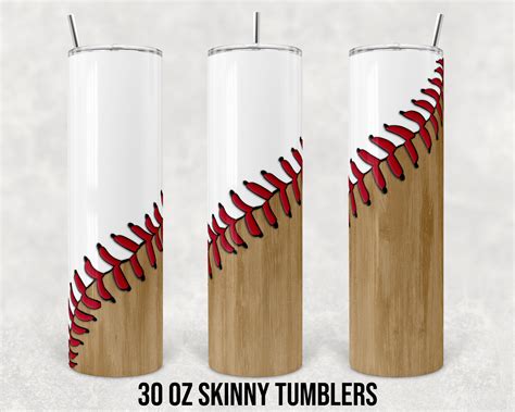 Oz Skinny Tumbler Sublimation Design Template Baseball Etsy