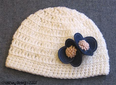 Crocheted Skull Cap White Crocheted Skull Cap With Felt Fl Flickr