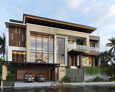 Desain Rumah Modern 3 5 Lantai Bapak V Di Jakarta Timur Tampak Depan