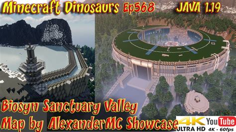 Biosyn Sanctuary Valley Map By Alexandermc Jurassic World 4k60fps Minecraft Java Dinosaurs Ep568