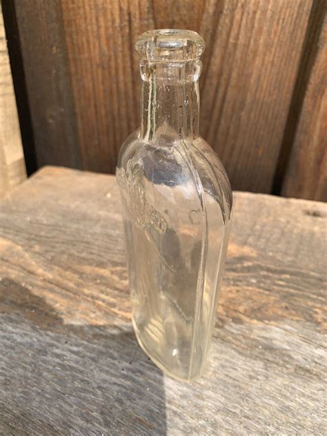 Vintage Warranted Flask Whiskey Liquor Bottle Clear Glass 6 5 Tall Air