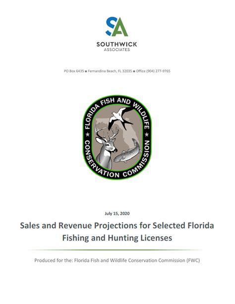 Sales And Revenue Projections For Selected Florida Fishing And Hunting