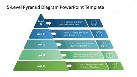 5 Level Pyramid Diagram Presentation Template Slidemodel