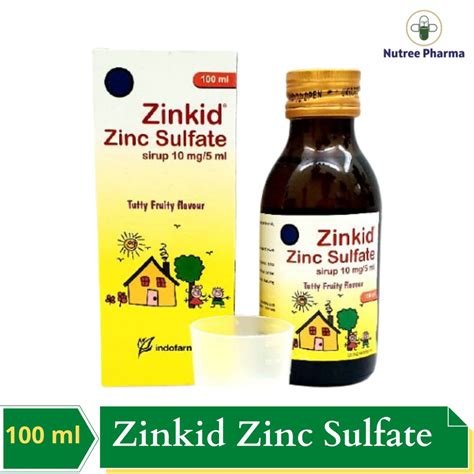 Jual Zinkid Zinc Sulfate Sirup 10mg 5ml 100ml Shopee Indonesia