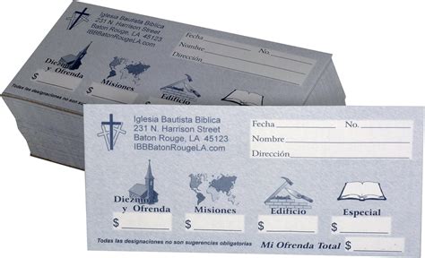 Sobres Personalizado De Diezmos Y Ofrendas Para Iglesias Designaciones