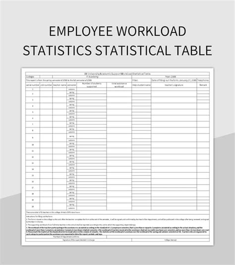 Free Workload Templates For Google Sheets And Microsoft Excel Slidesdocs