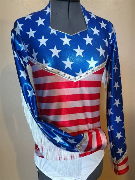 New Glory Patriotic Rodeo Queen Shirt With Fringe Sizes Etsy