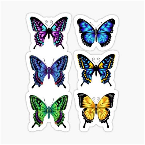 Blue Butterfly Pack Sticker For Sale By Optimizeeasyway Redbubble