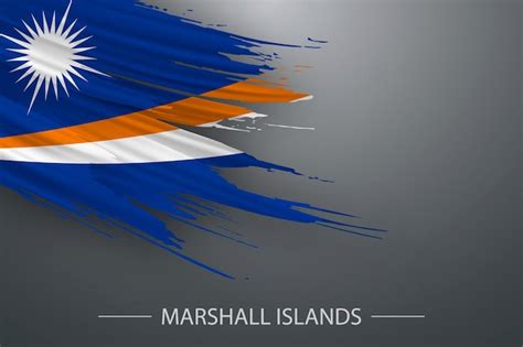 Premium Vector 3d Grunge Brush Stroke Flag Of Marshall Islands