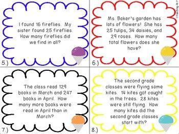 Freebie Addition And Subtraction Word Problem Task Cards By Teaching