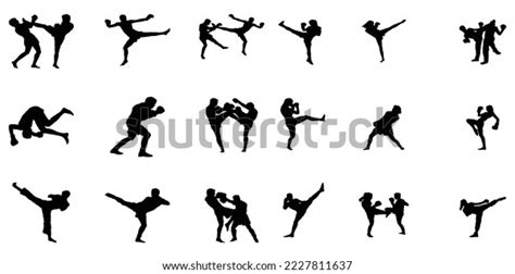 Male Female Kickboxing Sport Training Stock Vector Royalty Free