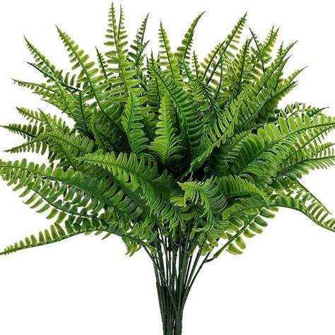 4pcs Plastic Lifelike Artificial Fern Foliage Bush Plants Etsy