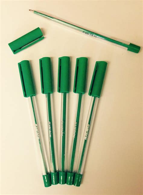 30x Green Micron Ballpoint Pens Medium Point Green Biros