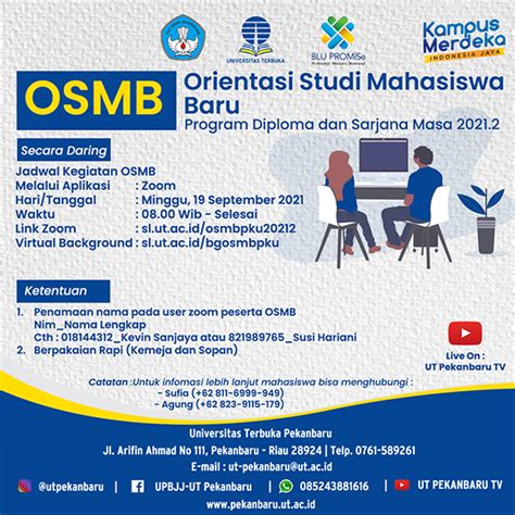 Jadwal Kegiatan Orientasi Studi Mahasiswa Baru Osmb Masa