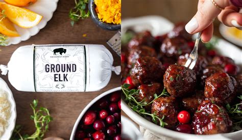 Thyme Elk Meatballs With Cranberry Balsamic Sauce The Honest Bison