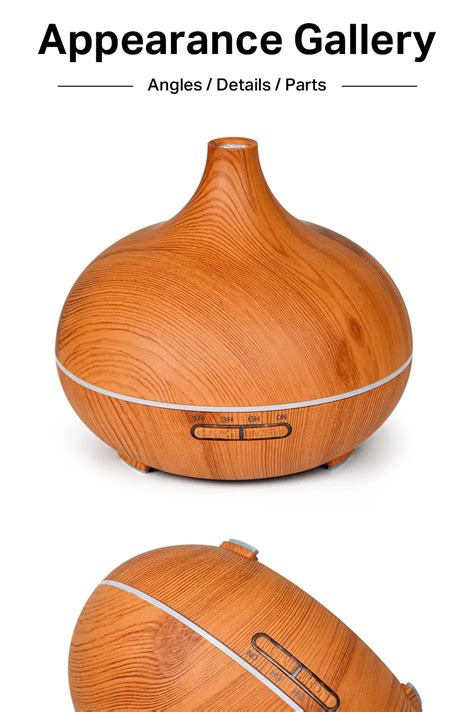 Aromatherapy Essential Oil Diffuser Wood Grain Remote Control