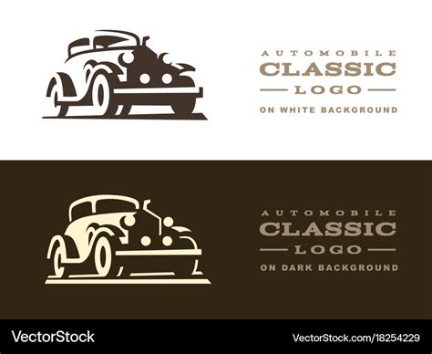 Classic car logo design Royalty Free Vector Image