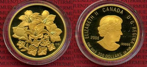 Kanada Canada Dollars Gold Blumen Kanadas Kanada Dollars