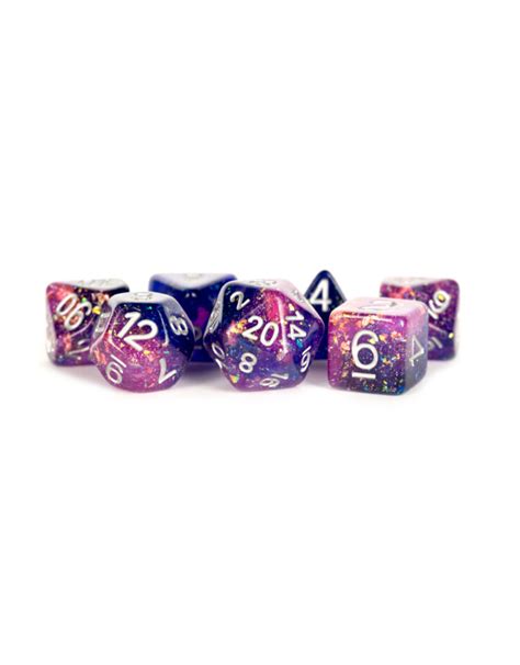 Resin Polyhedral Dice Eternal Purple Blue Game Night Games