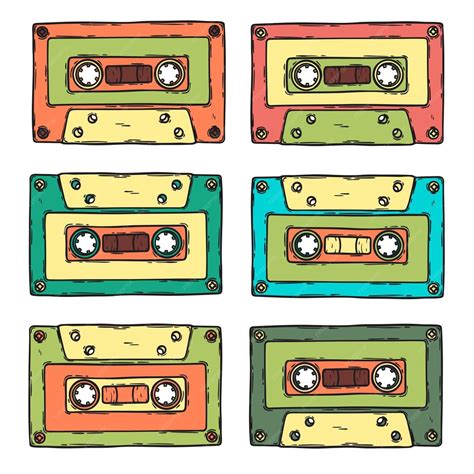 Premium Vector Retro Audio Cassette 80s 70s 60s Music Sound Tape Hand