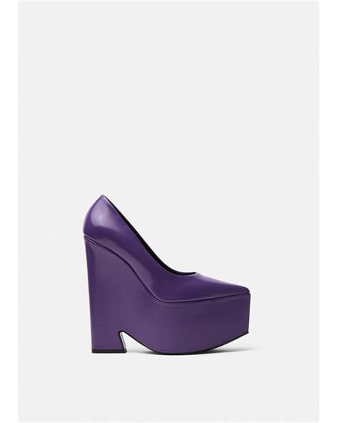 Versace Tempest Platform Pumps In Purple Lyst