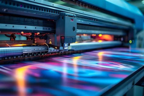 large printer producing vibrant digital graphics  precision