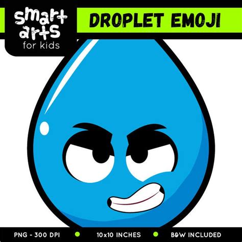 Droplet Emoji Clip Art Cartoon Digital Graphics Droplet - Etsy