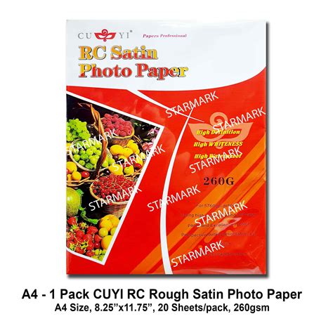 1 Pack Cuyi RC Rough Satin Photo Paper Papers Photopaper Photopapers