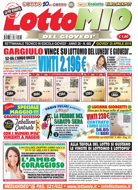 Lottomio del Giovedì n 665 ti aspetta in edicola e sul nostro store