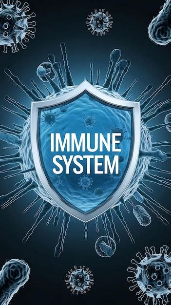 Immune System Concept Medical Shields Surrounded By Viruses And