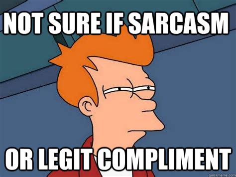 Not Sure If Sarcasm Or Legit Compliment Futurama Fry Quickmeme