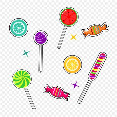 Cute Sticker Set Vector Design Images Cute Stickers Set Candy Stickers Set Stickers Cute