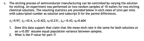 Solved The etching process of semiconductor manufacturing | Chegg.com
