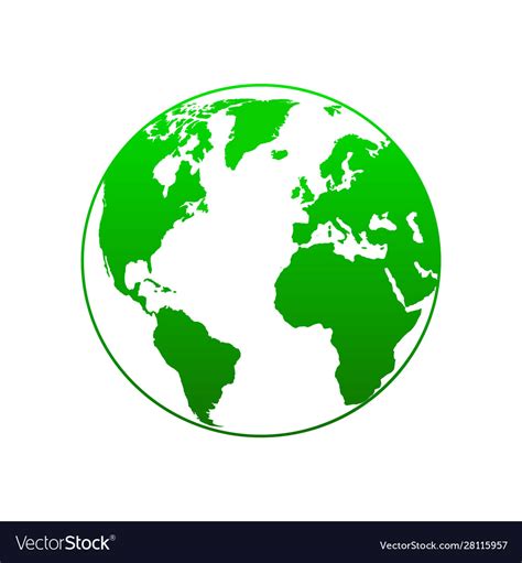 Simple Green Planet Icon Royalty Free Vector Image