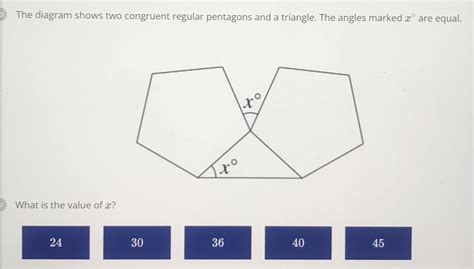 Solved The Diagram Shows Two Congruent Regular Pentagons And A