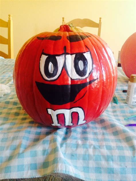 Painted Pumpkin Mandm Halloween Pumpkins Painted Disney Pumpkin