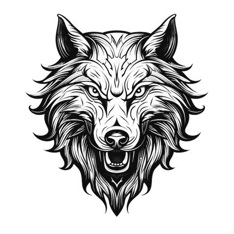 Tatuagem De Lobo Isolada Em Fundo Branco Foto Premium