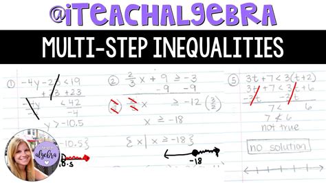 Algebra Solving Multi Step Inequalities Youtube